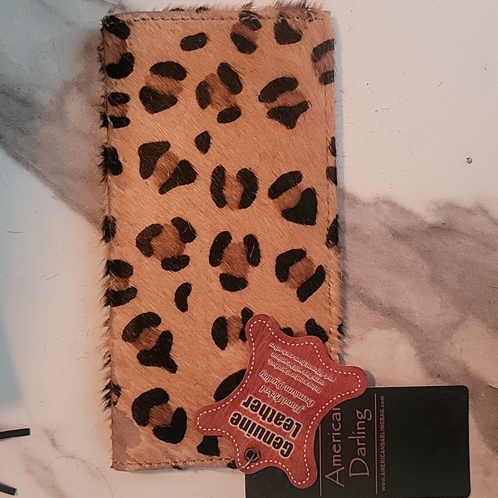 Genuine Leather Leopard Hide Wallet